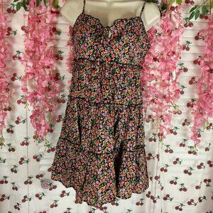 Bdarlin Black Floral Mini Dress